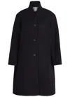 Studio Nicholson Long Coat With Structured Shoulders And Pockets In Blue