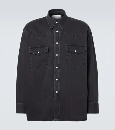 Studio Nicholson Mylo Denim Overshirt In Black