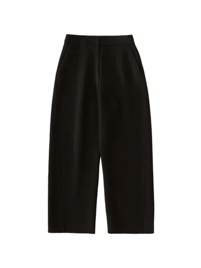 Studio Nicholson Myrtle Curved-leg Trousers In Black