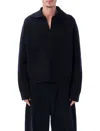 Studio Nicholson Nash Rws Merino Wool Polo Knit In Black