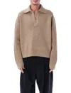 Studio Nicholson Nash Rws Merino Wool Polo Knit In Brown