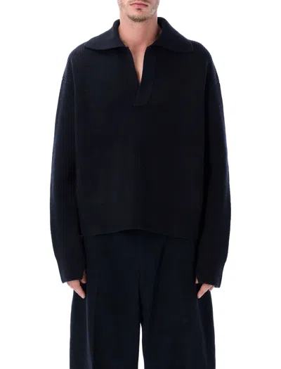 STUDIO NICHOLSON STUDIO NICHOLSON NASH RWS MERINO WOOL POLO KNIT