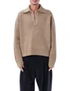 Studio Nicholson Nash Rws Merino Wool Polo Knit In Brown