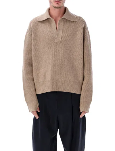 STUDIO NICHOLSON STUDIO NICHOLSON NASH RWS MERINO WOOL POLO KNIT