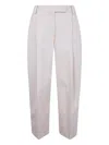 Studio Nicholson Double Pleat Wide Leg Trousers In White