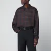 Studio Nicholson Navy Blue And Brown Check Shirt In Black
