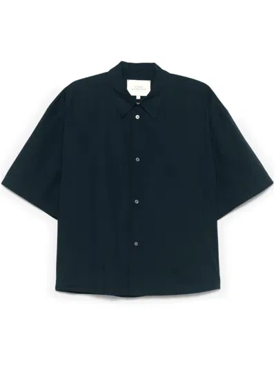 STUDIO NICHOLSON NAVY BLUE SHORT SLEEVE SHIRT