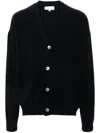 Studio Nicholson Relaxed Fit Wool Cardigan With Deep V-neck In Black