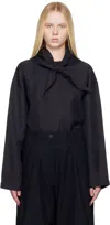 Studio Nicholson Navy Bute Linen Blouse In Darkest Navy