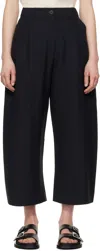 Studio Nicholson Navy Chalco Trousers In Darkest Navy
