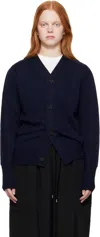 Studio Nicholson Navy Conan Cardigan In Blue