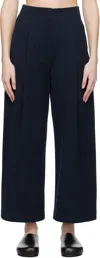 Studio Nicholson Navy Dordoni Trousers In Dark Navy