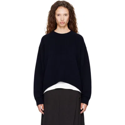 Studio Nicholson Navy Hemyl Knit Sweater In Darkest Navy