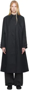 Studio Nicholson Long-sleeve Single-breasted Coat In Dark Navy