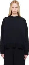 Studio Nicholson Navy Idro Knit Sweater In Darkest Navy