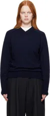 Studio Nicholson Navy Inverness Sweater In Blue