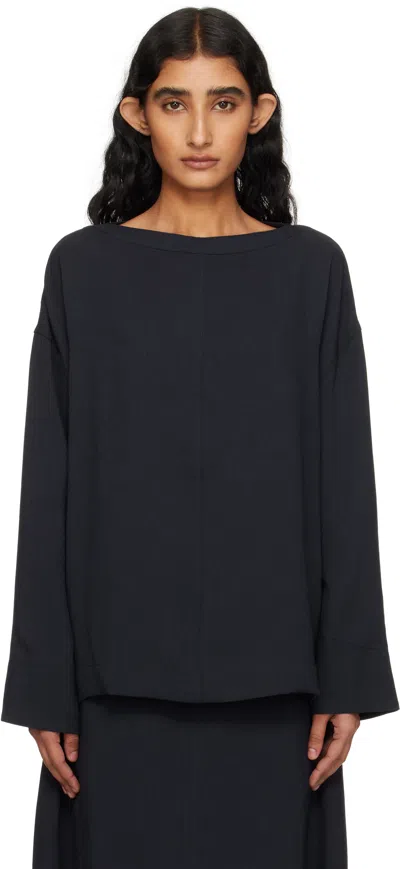 Studio Nicholson Navy Lory Blouse In Blue