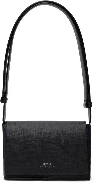 Studio Nicholson Navy Meshi Mini Leather Bag In Darkest Navy
