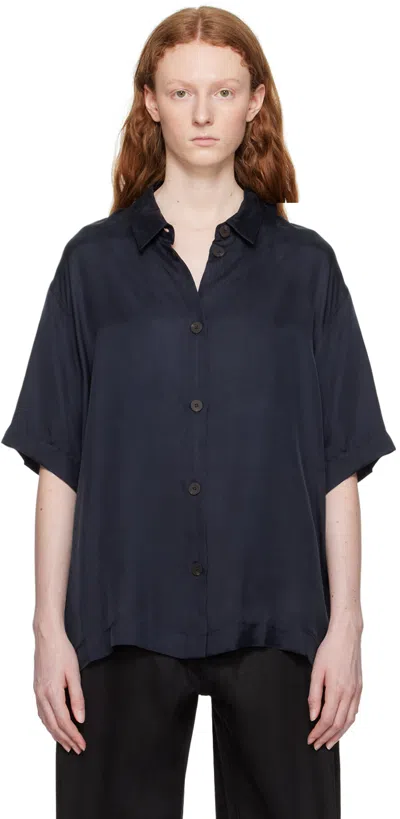 Studio Nicholson Navy Piero Shirt In Darkest Navy