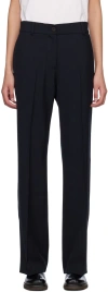 Studio Nicholson Rie Virgin Wool-blend Tailored Trousers In Darkest Navy