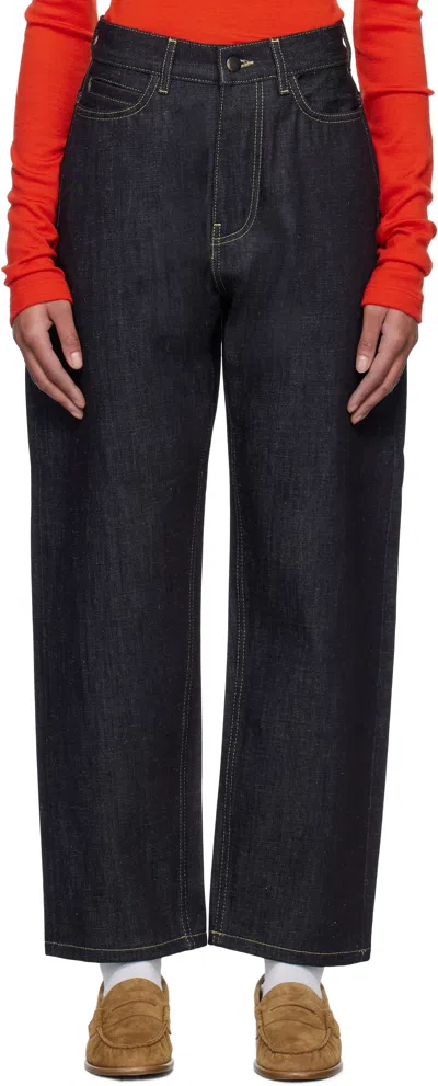 Studio Nicholson Navy Ruthe Jeans In Indigo