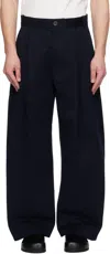 Studio Nicholson Navy Sorte Trousers In Dark Navy