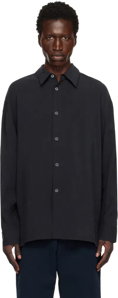 Studio Nicholson Navy Strike Shirt In Darkest Navy