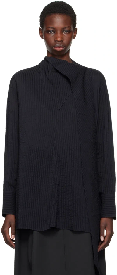 Studio Nicholson Navy Utah Blouse In Darkest Navy