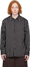 Studio Nicholson Navy View Shirt In Darkest Navy
