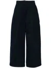 Studio Nicholson Wide Leg Cotton Trousers In Blue