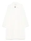 Studio Nicholson Nylon Cotton Blend Long Single Breasted Coat In White