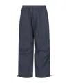 Studio Nicholson Straight Trousers With Elastic Waistband And Drawstring Hem In Blue
