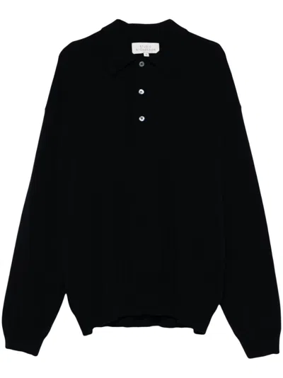 Studio Nicholson Navy Noe Polo In Darkest Navy