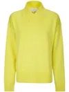 Studio Nicholson Oversized Ribbed V-neck Sweater In Yellow