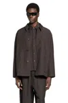 Studio Nicholson Patch-pocket Jacket In Brown