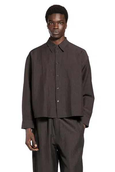 Studio Nicholson Nostra Shirt In Brown