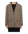 Studio Nicholson Brown Notched Lapel Blazer In Brown