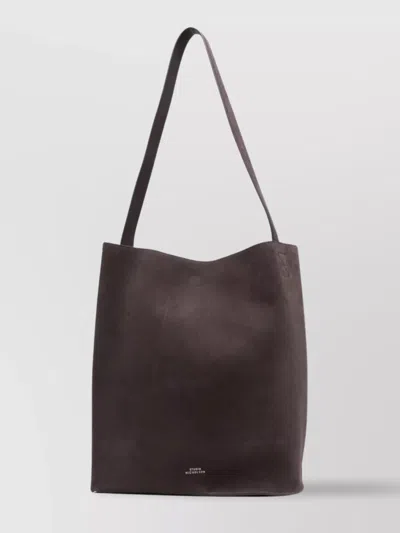 Studio Nicholson "ns" Open Top Suede Tote Bag With Shoulder Strap