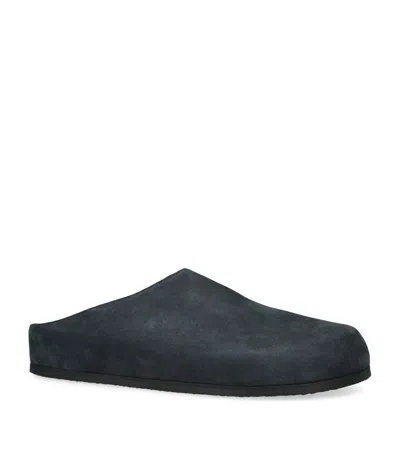 Studio Nicholson Nubuck Suede Slip-on Clogs In Blue