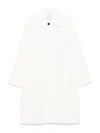 Studio Nicholson Nylon Cotton Blend Long Single Breasted Coat In White