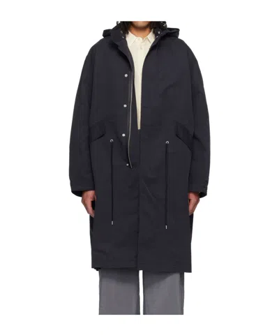 Studio Nicholson Nylon Taffeta Coat. In Black
