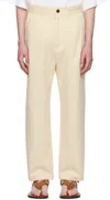 Studio Nicholson Belt Loop Track Pants In - Cream
