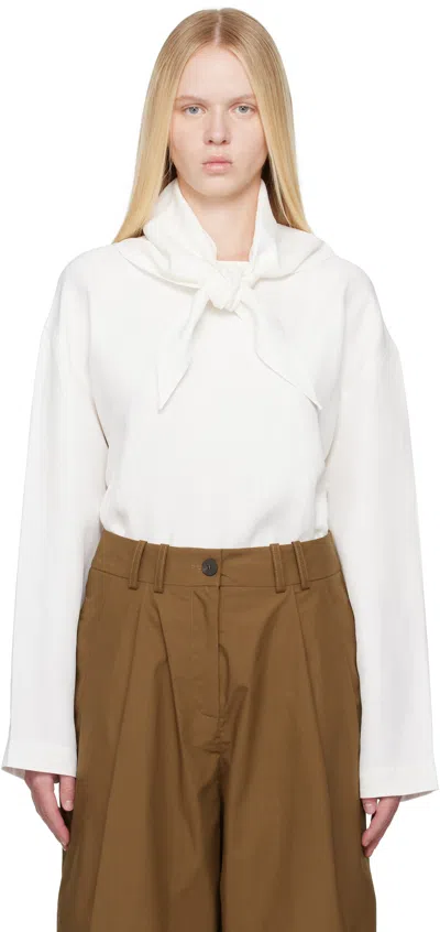 Studio Nicholson Off-white Bute Linen Blouse In Parchment