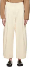 Studio Nicholson Off-white Dordoni Trousers In Cream