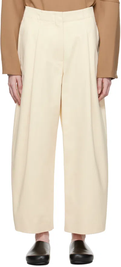 Studio Nicholson Off-white Dordoni Trousers In Cream