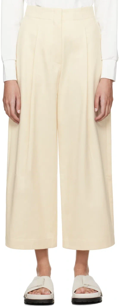 Studio Nicholson Off-white Dordoni Trousers In Cream