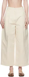 Studio Nicholson Cream Cotton Twill Dordoni Trousers In White