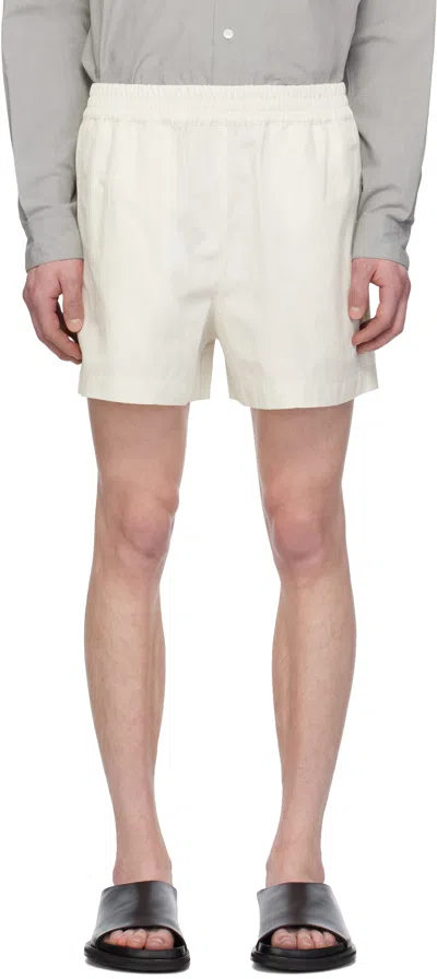 Studio Nicholson Off-white Elio Shorts In Ice