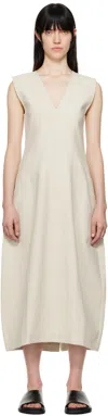 Studio Nicholson Off-white Enna Midi Dress In Dove