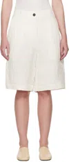 Studio Nicholson Off-white Luna Linen Shorts In Parchment
